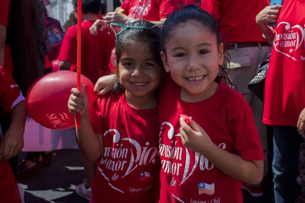 Los niños también participaron en la marcha